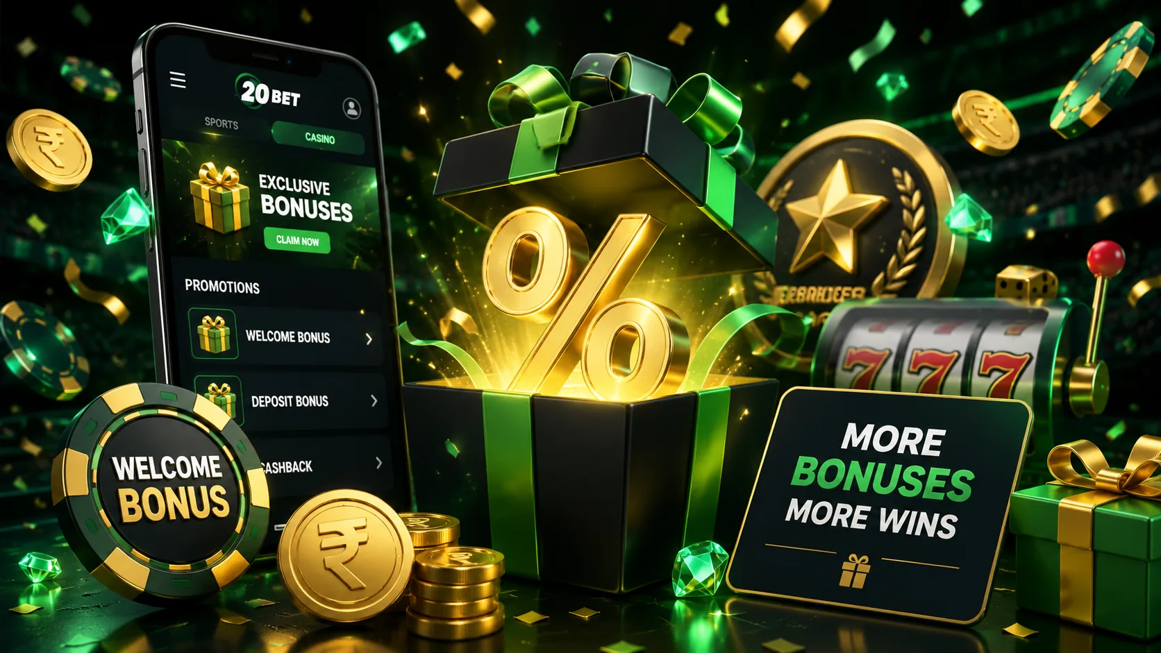 20Bet इंडिया में कैसिनो बोनस और प्रमोशन ऑफर