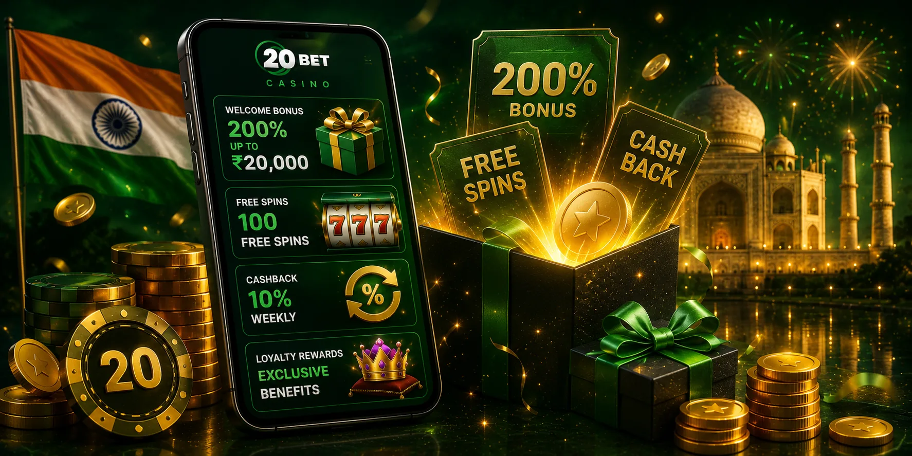 20bet mobile bonuses and promotions in India